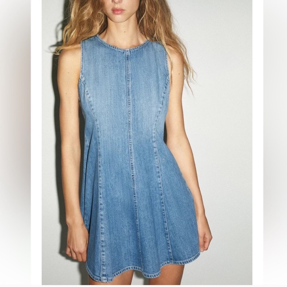Zara Dresses & Skirts - ZARA TRF Godet Denim Dress